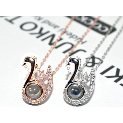 New Arrival Lovely Swan Fashion Women Pendant Necklace S925 Sterling Silver Fine Jewelry 5pcs/lot
