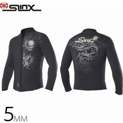SLINX 5mm Neoprene Scuba Diving Jacket and Pants Windsurfing Swimwear Boating Snorkeling Fleece Lining Warm Jacket Wetsuit