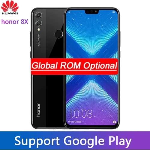 Honor 8X MobilePhone 6.5 inch Screen Android 8.2 16.0MP Front Camera Google play Multiple Language Smartphone
