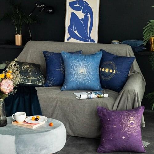 Super soft constellation sofa decorative cushion cover 45*45 sun compass party decorative pillow cover bed office car pillowcase