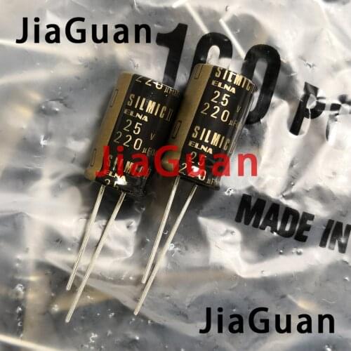 10PCS NEW Thailand ELNA SILMIC II RFS 25V220UF 12.5X20MM audio electrolytic capacitor SILMICII 220UF 25V