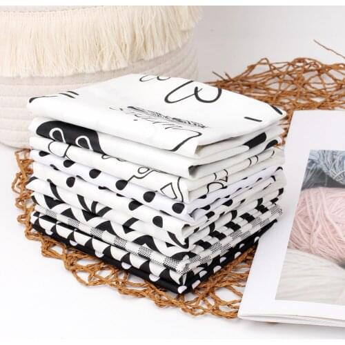 100% Cotton Fabric Sewing Fabrics Strip Dots Printed Cloth By The Yard Dress Making Handmade Mask DIY Craft Supplies 45*50cm 1pc