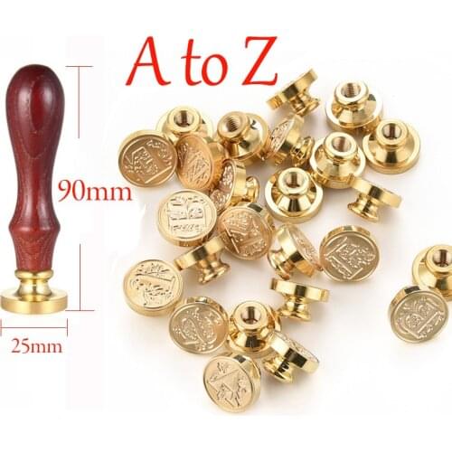26 Flower Letters Retro Sealing Wax Stamp Decorate Birthday Card Wedding Invitations Handcrafts Diy