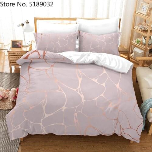 3D Print Geometric Bedding set Marble Comforter Cover Pillowcase Single Double Full Queen Girls Bed Cover Bedspread 2/3 Piece
