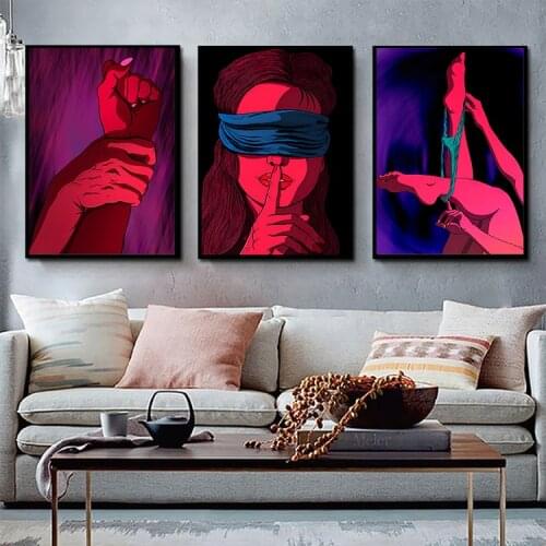 Abstract Sexy Nude Woman Men Canvas Painting Lover Body Sex Posters Adults Wall Art Picture Bar Bedroom Home Decor Cuadros