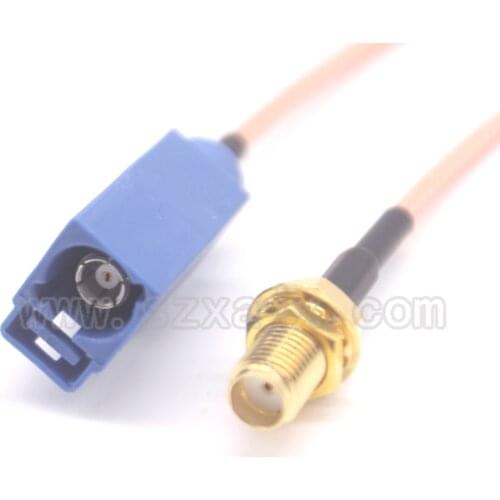 Car GPS antenna extension FAKRA to SMA connrctor FAKRA C female blue to SMA female RG316 pigtail cable 15cm fast ship