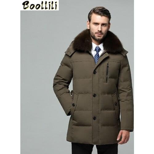 Boollili 2020 Duck Down Jacket Men Winter Coat Fox Fur Collar Plus Size Coats for Men Clothes Sobretudo Masculino