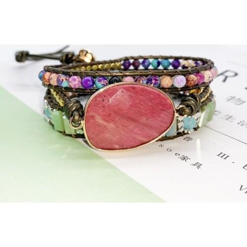 Natural Stone Bracelet Colorful Crystal Braided Bracelet Wrapped Bracelet Gift Bohemian Beads Sexy Womens Bracelet Wholesale
