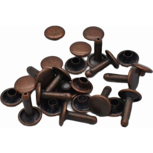 9mm Bronze Double Cap Rivets Studs for Leathercrafts Fastener Snaps Prong Studs rapid rivets 50set