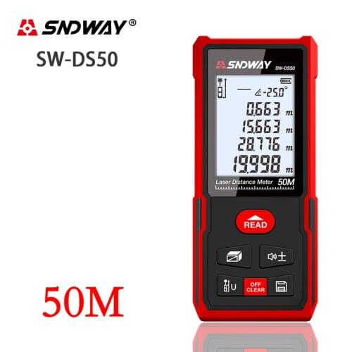 SNDWAY Laser Distance Meter Digital Rangefinder 50m Laser Distance Measurer Electronic Level Ruler Range Finder