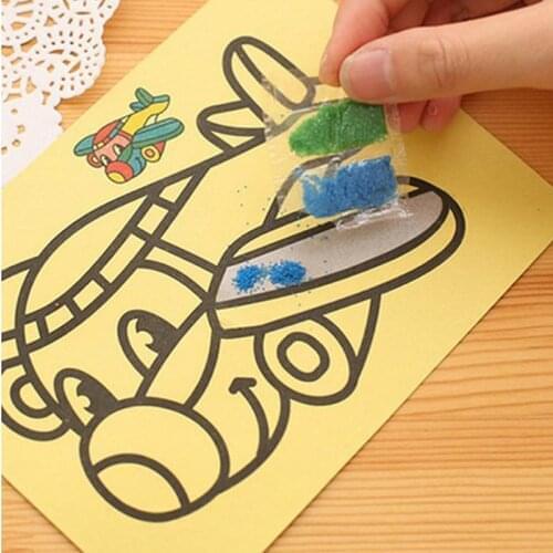 5pcs/lot Colored Sand Painting Drawing Toys Sand Art Kids Coloring DIY Crafts Learning Education Color Sand Art Painting Cards