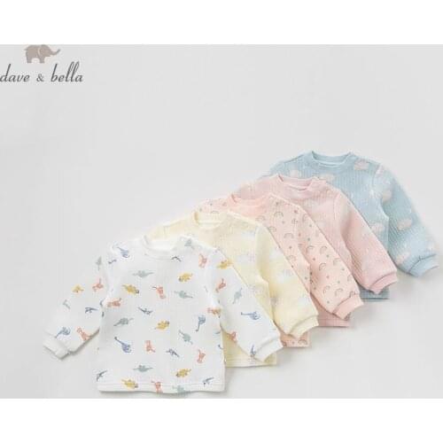 DB9614-1 dave bella autumn newborn baby underwear kids pajamas children casual sleepwear