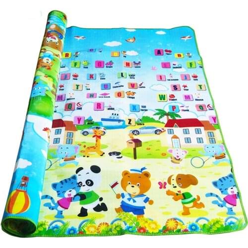 Baby Play Mat 0.5cm Thick Crawling Mat Double Surface Baby Carpet Rug Animal Car+Dinosaur Developing Mat for Children Game Pad