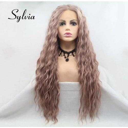 Sylvia Long Loose Wave Hair Light Purple Wig Synthetic Lace Front Wigs For Women Hair Heat Resistant Fiber Long Hair Wigs
