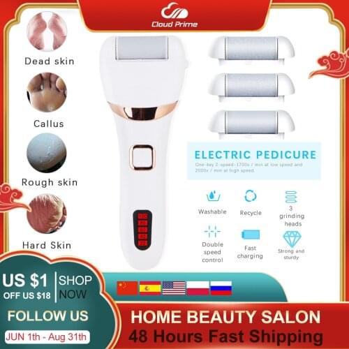 Electric Pedicure Tools Foot Care File Leg Heels Remove Dead Skin Callus Remover Feet Clean Care Machine & Replacement Sandpaper