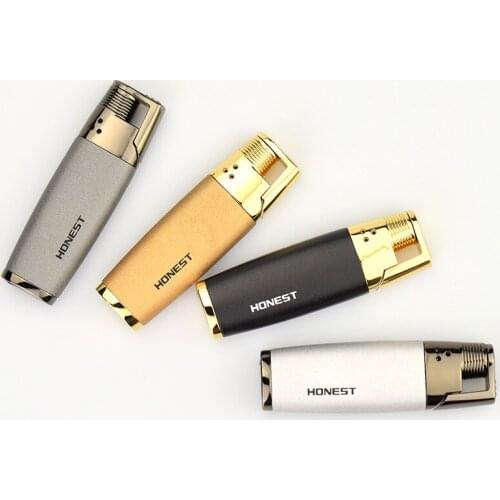 Honest Lighter White/Yellow/Gray/Black Color Cigarette Lighter Cigar Lighter, 1 Jet Flame Gas Lighter without gas fuel
