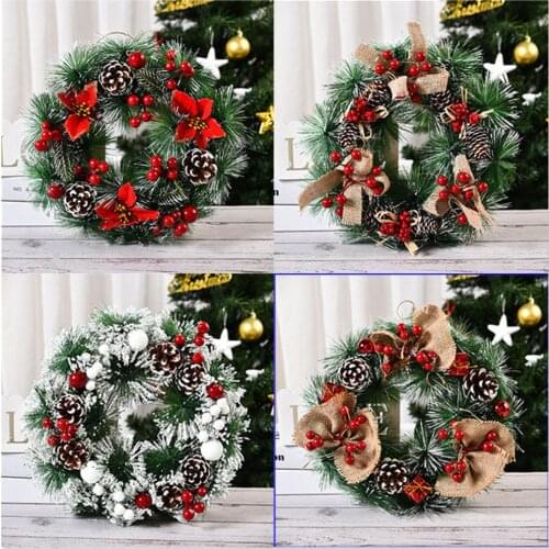 Artificial Plants Christmas Decorative Flower Wreath Gifts Farmhouse Wedding Home Decore Front Door Decorations Plastic Garland