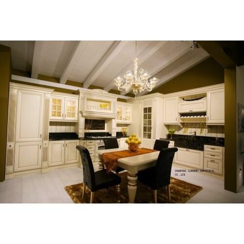 Classical glaze white kitchen cabinets(LH-SW071)