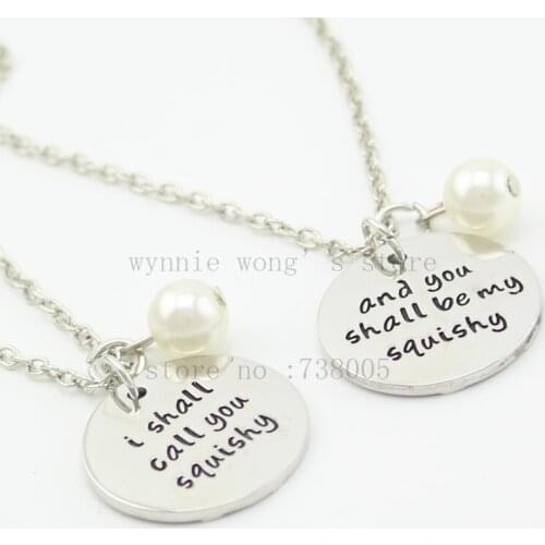 2016 hand stamped Nemo inspired friendship Jewelry." I shall call you squishy! And you shall be my squishy"Best friend necklace