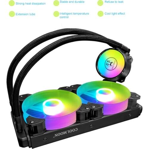 COOLMOON RGB CPU Cooler Radiator 240 Water-Cooled Radiator Integrated Dual-Drain Cooling Multi-Platform Water-Cooled Radiator