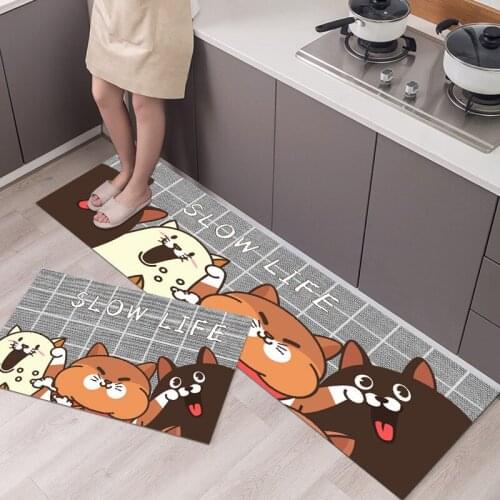 Fashionable Simple Nordic StyleWaterproof Kitchen Floor Mat Household Carpet Long Strip Door Mat Modern Home Decor