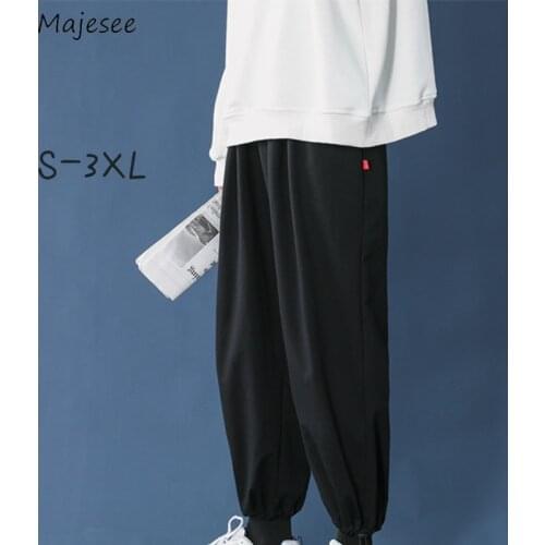 Men Sweatpants Large Size 3XL Drawstring Bundle Feet Ankle-length Autumn New Male Trousers Ins Leisure All-match Simple Harajuku