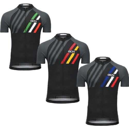 GCN Spain France Italy Mens Short Sleeve Cycling Jersey Cycling Clothes Summer Blue Cycling Top Bike Top MTB Road Wear