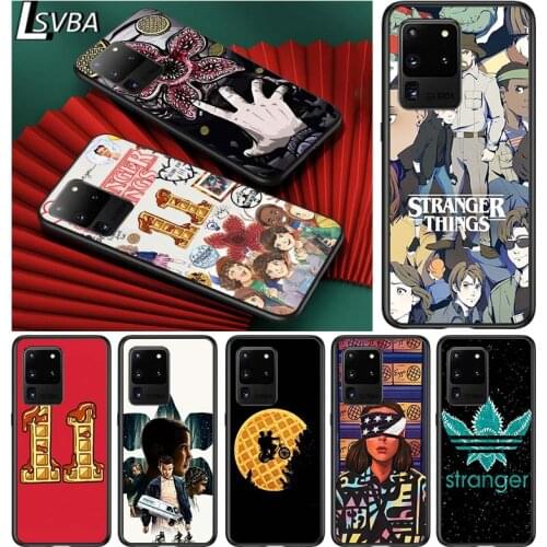 Stranger Things cartoon for Samsung S20 FE Ultra Plus A91 A81 A71 A51 A41 A31 A21 A11 A72 A52 A12 Soft Black Phone Case