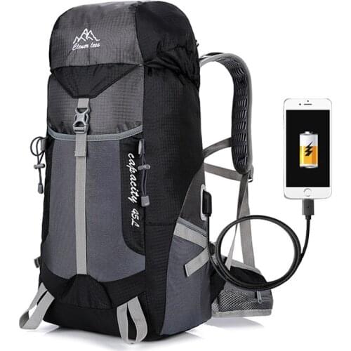Outdoor Ultralight Camping Climbing Bag Waterproof Mountaineering Hiking Backpack for Travel Sport Bag USB charging Rucksack