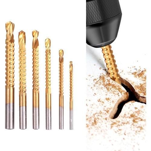 6pcs/set Cobalt Drill Bit Set Multifunction Spiral Screw Metric Composite Tap Drill Bit Tap Twist drill bit Set Power Tool