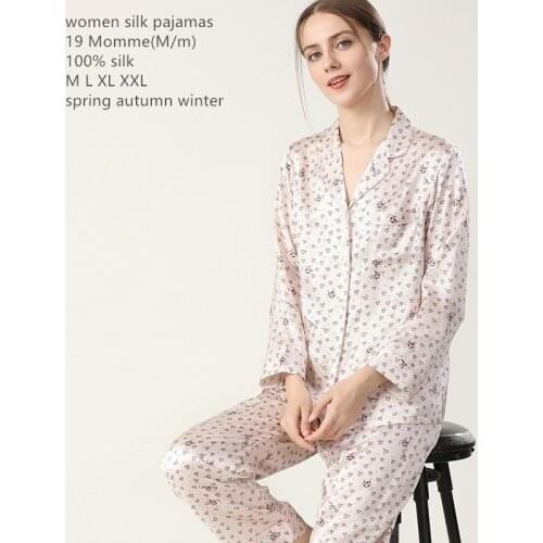 Naizaiga 19 Momme 100% silk white base red dot and red base white dot women long pajamas set , SKFS13