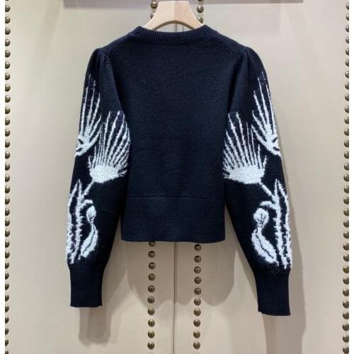 2021 Early Autumn Womens New Jacquific Embroidered Cashmere Knit sweater