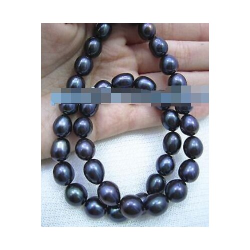 NEW 18" AAA 8-9MM black PEARL NECKLACE 14K GOLD CLASP