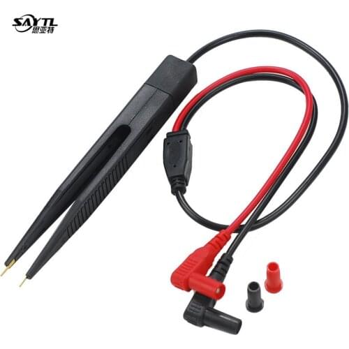 SAYTL Electronic Tweezers SMD SMT Chip Test Clip Lead Probe Digital Multimeter Meter Tweezer Capacitor Resistance tweezers