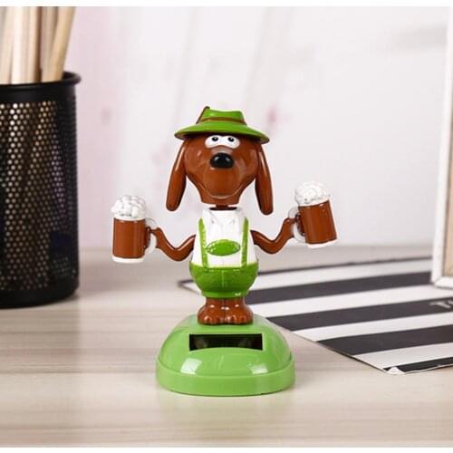 Plastic Solar Power Beer Dog Car Ornament Home Decor Flip Flap Pot Swing Toy для автомобиля аксессуары для авто Ornaments