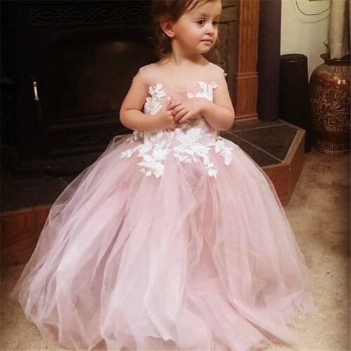 Flower girl dress dusty rose, Lace and tulle flower girl dress, Girl ball gown,Toddler wedding dress,Ivory girl dress,Flower gir