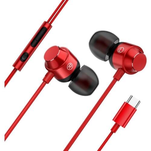 Type-C Wired In-Ear Earphones Universal Line Control Magnetic Headphones High Quality Stereo Bass Headset With Microphone