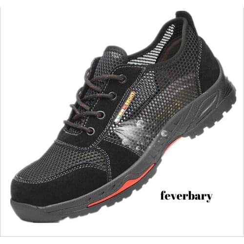 Work Shoes Breathable Steel Toe Boots Lightweight Air-cushion Safety Work Shoes Anti-slippery For Men Women Work Sneaker