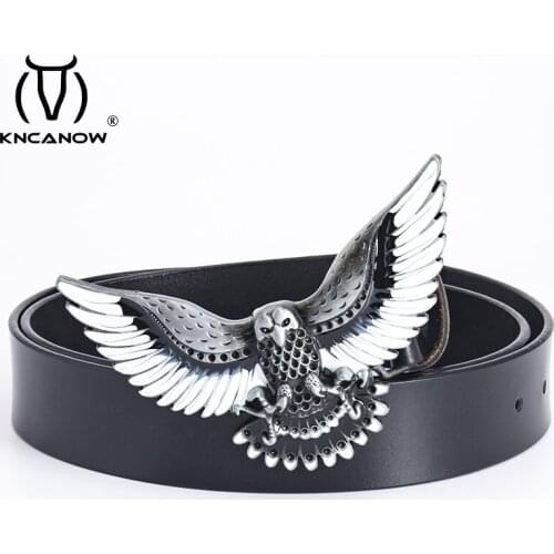Mens Belts Luxury Designer Strap High Quality Genuine Leather Cintos Ceinture Girdle Eagle Buckle Punk Cinturones Para Hombre