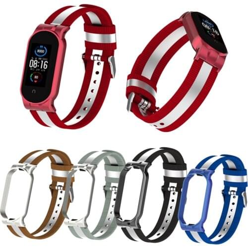 Mi Band 6 Strap Nylon Strap for Xiaomi Mi Band 5 4 3 Stainless Steel Case Smart Watch Bracelet Wristband for Mi Band 6 5 4 3