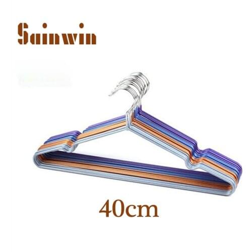 Sainwin 20pcs/lot 40cm Non-Slip Metal Shirt Trouser Hook Hanger PVC Plastic And High Manganese Steel Hangers For Clothes Racks