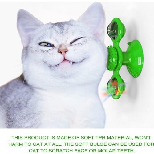 Cat Windmill Toy Scratch Hair Brush Portable Shaving Brush Beauty Shedding Massage Sucker Catnip Ball Teeth Cleaning Pet Parts