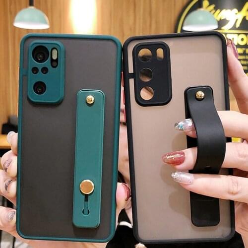 Silicon Hand band Phone Case for Xiaomi Redmi Note 10 Note 10 Pro Max 10S Note 9 Note 8 Pro Note 8T Redmi 9 9C 9A Poco F3 Cover