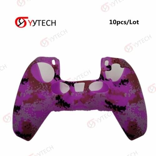 YYTECH 10pcs/Lot Camouflage Pixel Pattern Silicone Gamepad Protective Sleeve for PS5 Game Control Playstation 5 Controller