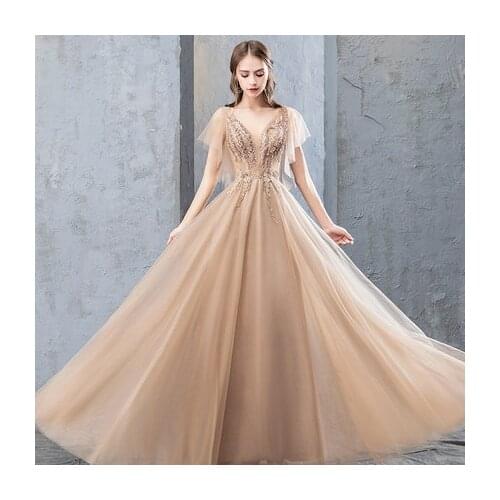 JIN IS YARN Evening dress female temperament of 2019 new celebrities golden party host party dress show thin long