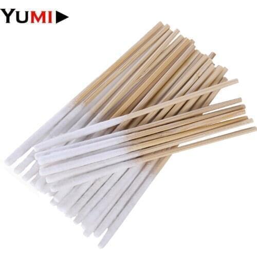 1 Bag 60pcs Bamboo Cotton Stick Swabs Buds With Long Cotton Head For Eyebrow Lips Eyeline Permanent Tattoo Makeup Cosmetics