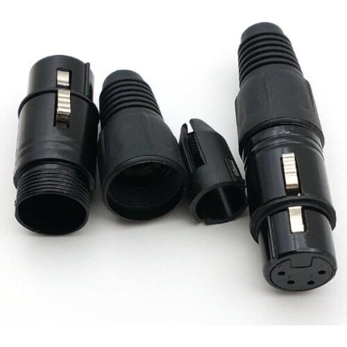 1PCS lot black 4 pin FEMALE XLR connector