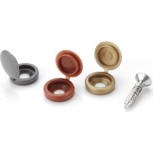 100Pcs/pack Screw Cap Folding Snap Protection Cap Hinge Plastic Screw Cap Folding Cover Auto Furniture Decorative Cover Button