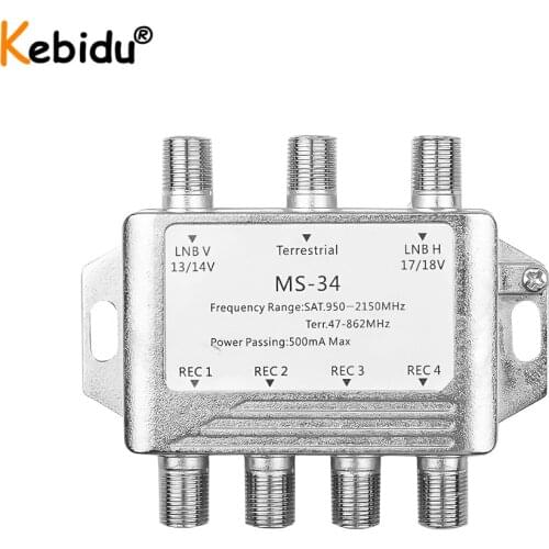 3 IN 4 Out MS34EZ MultiSwitch FTA TV LNB Switch Cascade Multiswitch DiSEqC Satellite Stand-Alone For DVB-S2 And DVB-T2