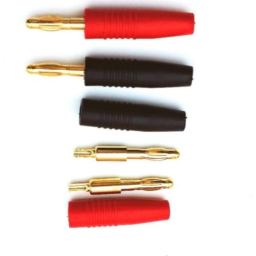 4pcs 4mm connector copper 4mm silicone insulated Banana Plug connector Copper